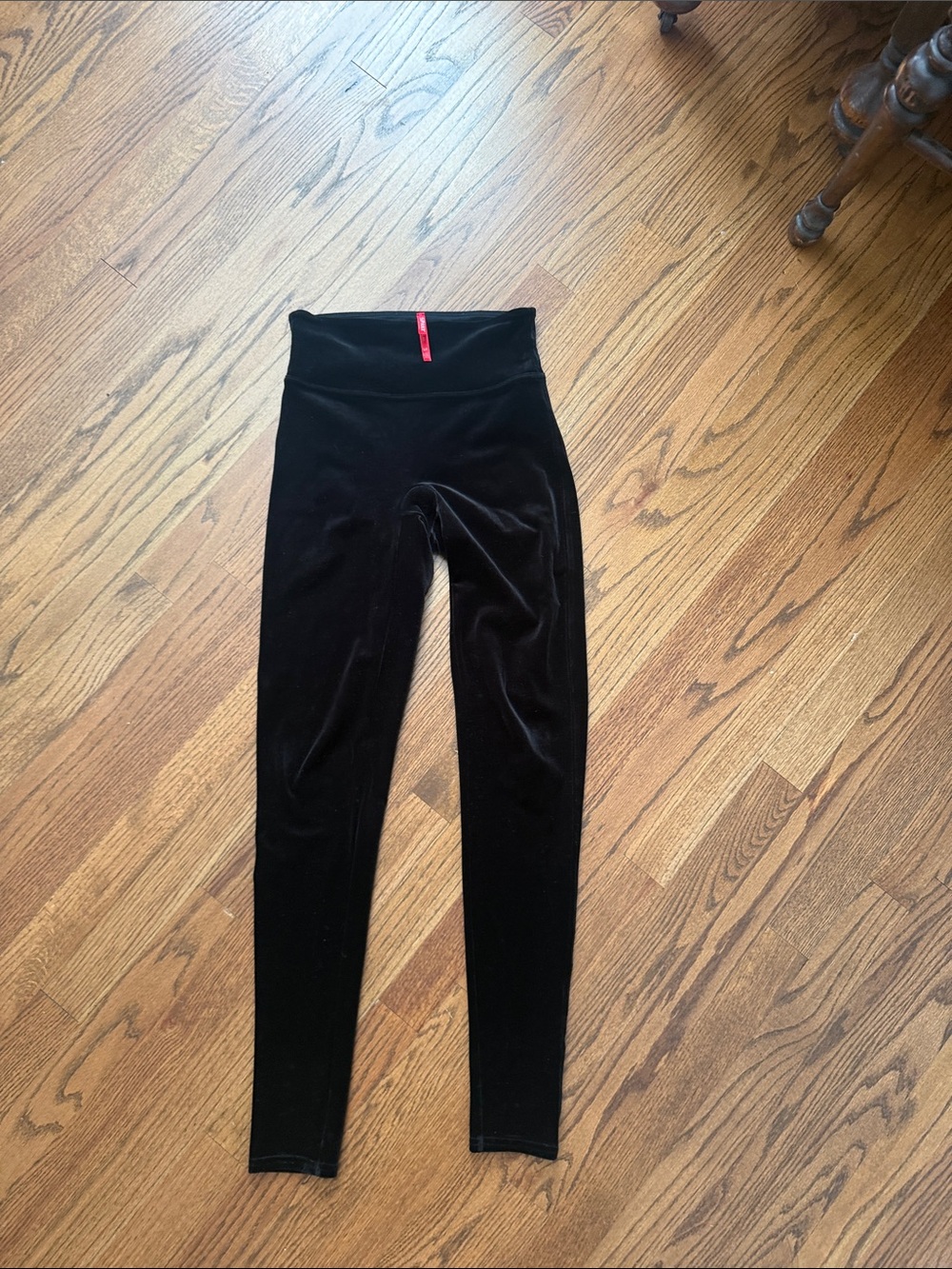 SPANX Black Velvet High-Waist Leggings